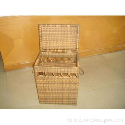 Hand-Woven Brown Poly Rattan Storage Boxes For Bedroom / St